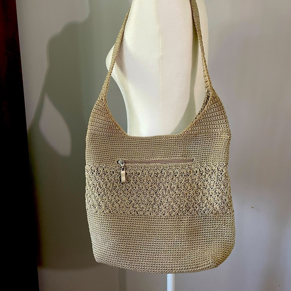 Vintage Worthington Tan Crochet Hobo Bag